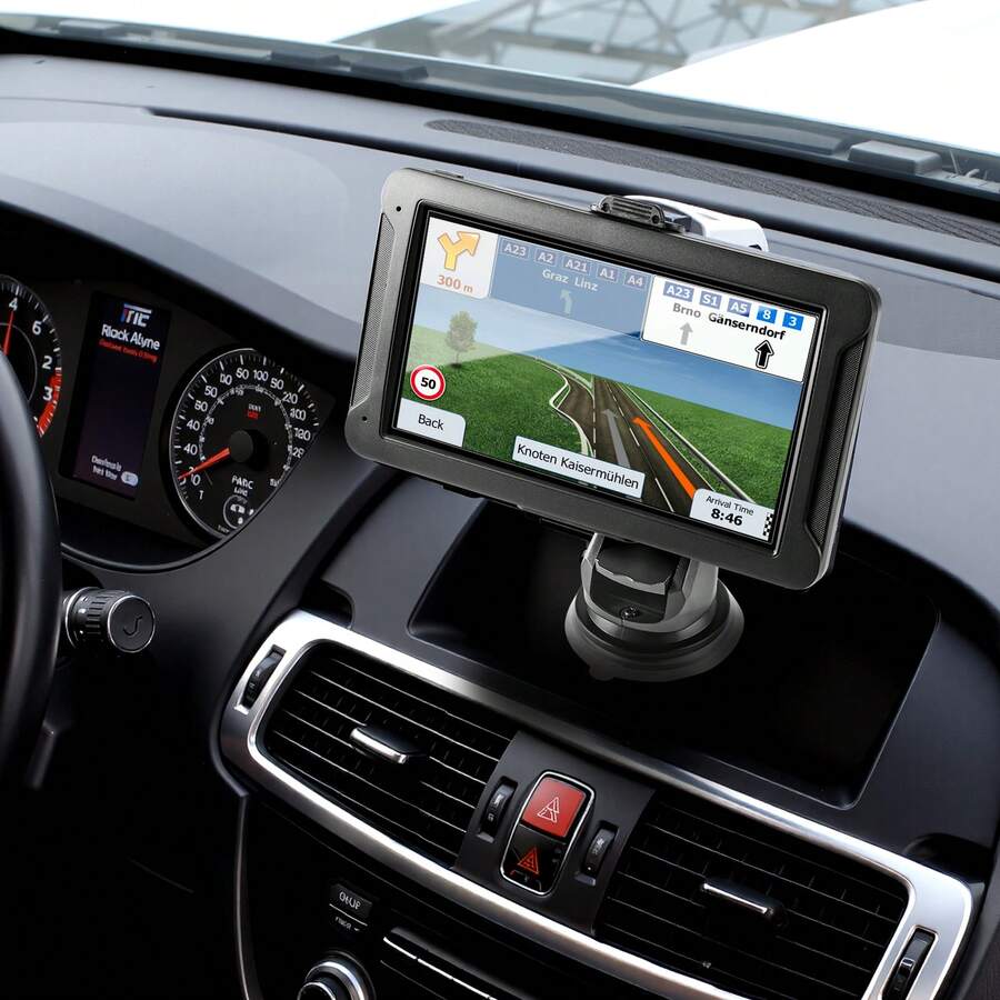 GPS Navigator For Car, 7 Inch Touch Screen 16GB GPS Navigation System With Built-In Dash Cam, Voice Turn-By-Turn Guidance, Speed And Red Light Warning, Custom Truck Routing, For Car Truck RV - 16GB With Dash Cam (7-inch) - View 1