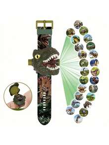 1 件儿童恐龙投影手表儿童电子手表翻盖手表可调节数字屏幕 3D 卡通动物 24 种投影图案男孩女孩生日礼物益智玩具儿童节礼物（部分零件随机发送）,男孩玩具,男孩玩具,儿童玩具,儿童>玩具,儿童礼物,电子玩具