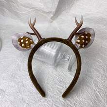 1pc Women's Christmas Antler Headband, Cute Deer Horn Hair Accessory, Sweet Christmas Mori Style, Hair Band, Hair Hoop ,Hairband For Women
