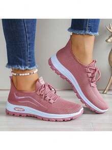 镂空网眼女式休闲运动鞋，轻便透气软底防滑跑步鞋，夏季适用