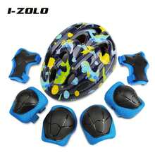 I-ZOLO 7 件套儿童防护装备套装，带发光头盔，适用于滑板、滑板车、轮滑、骑自行车、悬浮滑板和各种户外运动