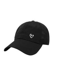 1/2 Stücke Unisex Baseballkappe mit besticktem Herz, Sportkappe mit hohem Pferdeschwanz und verstellbarem Verschluss, atmungsaktives Mesh-Paneel Design, geeignet für Golf, Outdoor-Wandern und den täglichen Gebrauch