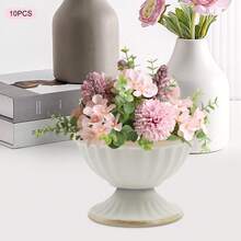 Set Of 10 Wedding Flower Vases Elegant Vase Decor Stand For Parties, Weddings, And Christmas Table Settings, Perfect For Displaying Fresh Or Artificial Flowers, Features A Sleek And Stylish Design To Complement Any Event Or Home Décor, Ideal For Centerpieces, Banquets, Or Holiday Gatherings, Adds A Touch Of Sophistication And Charm To Your Celebrations, High-Quality Construction For Long-Term Use, A Must-Have Decoration For Brides, Event Planners, And Hosts Looking To Elevate Their Table Settings With Stunning Floral Displays. - Vàng trắng - Xem 6