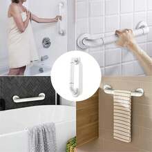 ANTSAY Barra de Seguridad para Baño 2 Piezas,30CM Pasamanos para Baño con Silicona Antideslizante,12 pulgadas Agarraderas para Baño con Círculo luminoso de Visión Nocturna para Baño y Escalera - Blanco - Ver 8