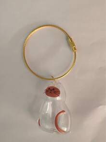 1pc Transparent Cat Hair Collector, Capsule Keychain, Pet Hair Storage Holder, Creative Hanging Pendant Accessory Car Accessories Cute Goth Y2k