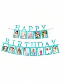 1套生日快乐相框横幅，生日派对用品生日快乐横幅 - 彩色 - 查看 4