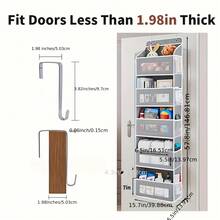 1PC Over-The-Door Organizer With 5 Large Pockets & 5 Mesh Side Pockets - Door Shelf & Clear Window Design - Anti-Tilt 44lb Capacity - For Bedroom/Bathroom/Pantry/Nursery - Xám - Xem 3