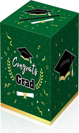 Kelool Green Graduation Decorations 2025, Graduation Party Supplies Congrats Card Box For 2025 Grad Cap Party Decorations,Congrats Grad Cardboard For Gift Favors Grad Parties