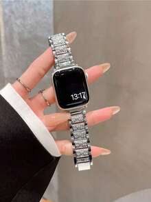 1pc Compatible With Applewatch Strap 38mm 40mm 41mm 42mm 44mm 45mm 49mm Ladies' Jewelry Replacement Metal Wristband Strap Is Shiny Suitable For S9 Diamond-Encrusted Vintage AppleWatch Strap Metal AppleWatch Strap S8 Female Ultra2 Suitable For Se9/8/7/6/5/4/3/2/1 Applewatch8 Diamond-Encrusted Girl 7th Generation New SE Creative S6 Advanced Sense Metal Watch With Summer AppleWatch Accessories