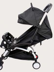 1pc Baby Stroller Handlebar Cover, Removable & Washable Zipper Handle Grip - Black - View 7