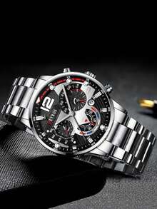 [ Quartz Watches For Men ] 2pcs/Set Men Watch Set, Business Quartz Watches For Man, Ideal Choice For Gifts Wrist Watch, Reloj Para Hombre.