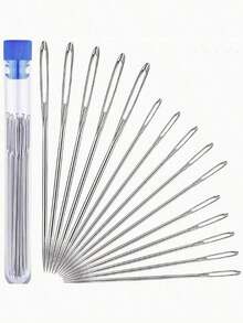 Big Eye Needle Bottle Set Of 18 Pieces, New Home Hand Sewing Needles, Hand Sewing Needles - Bạc - Xem 1
