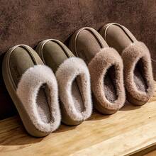 Zapatillas de invierno de felpa con dibujo de gato, Zapatillas de casa de interior cálidas y acogedoras Pantuflas suaves y cálidas de felpa para hombres, zapatillas cómodas y antideslizantes para interiores y hogar, pantuflas de piel con suela plana para parejas, zapatos interiores silenciosos y cálidos para el invierno Nuevas zapatillas de estar por casa unisex de unicolor, livianas, de espuma de memoria EVA para otoño/invierno Hombres Zapatos de color combinado con diseño de parche de letra con forro térmico, Zapatillas de dormitorio sin cordones cálido Pantuflas de felpa para hombre para uso en interiores en otoño e invierno con suela gruesa antideslizante de EVA. Pantuflas de invierno con forro de piel para mantener el calor y pueden usarse cómodamente en el exterior Pantuflas suaves y acogedoras de felpa con estilo para hombres, aptas para otoño/invierno, con suela antideslizante y esponjosa, zapatos de interior cálidos para hombres y mujeres - Marrón - Ver 6