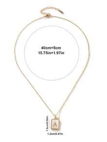 1 pieza Colgante de collar con inicial de letra del alfabeto exquisito de acero inoxidable dorado, opciones de A-Z, colgante inicial redondo, collar de clavícula impermeable, adecuado para uso diario - Amarillo Oro - Ver 6