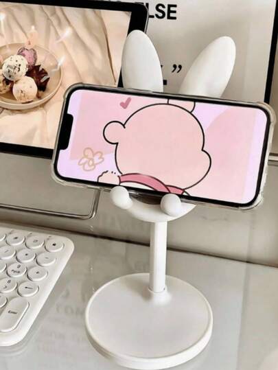 1 chiếc giá đỡ máy tính bảng và điện thoại hình thỏ trắng nhỏ gọn, có thể điều chỉnh và gập lại, làm bằng nhựa ABS và hợp kim nhôm, thích hợp cho đám cưới, sinh nhật, trang trí nhà cửa, trang trí phòng, trang trí văn phòng, mùa tựu trường và nhiều dịp khác.