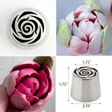 Boquillas de Relleno Rusas Extra Grandes - Juego de Boquillas de Acero Inoxidable, Adecuado para Decoración de Pasteles, Rosas y Magdalenas, Herramienta de Repostería Profesional - Multicolor - Ver 8