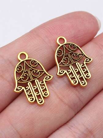 20 件/包 20x15 毫米（0.79x0.59 英寸）Hamsa 手饰吊坠，适合 DIY 珠宝制作