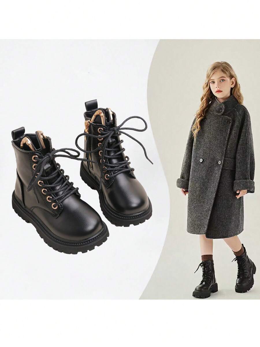 1 Paar modische minimalistische Stiefel mit süßen Katzenohren Seitenzipps, bequem & weich, geeignet für Outdoor-Aktivitäten, Herbst/Winter