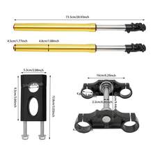 29" Length Bicycle Triple Tree Clamp Front Forks Shock 45/48 Mm,Aluminum Alloy - Gold and Black - View 2
