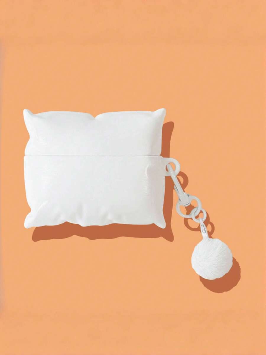 Cute Cartoon Silicone Pillow Earphone Case Protector Compatible With Apple Earphone Case 1/2/3/4/Pro/Pro2(Nd)/Pro(3rd) - White - View 1