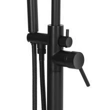 Black Floor-Standing Bathtub Faucet Stainless Steel - Black - View 8