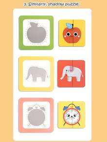 Children's Early Childhood Educational Shadow Matching Puzzle Toys. Shadow Matching Toys. Animal Board Game. Parent-Child Interactive Card Game. Toy Thinking And Concentration Training Games - Multicolor - View 6