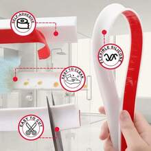 78.7 英寸硅胶防水浴室密封条,自粘可裁剪柔性干湿分离密封条,适用于淋浴房、浴室、浴缸、厨房水槽边缘、潮湿房间门槛、台盆等,是浴室必备配件、家居装饰、厨房用品、柔性硅胶条、浴室装饰、浴室配件、厨房配件、浴室工具 - 彩色 - 查看 5