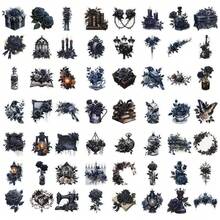 50 Stücke Transparente wasserfeste Aufkleber in Dunkelrosa Serie, geeignet für Wasserflaschen, Notizbücher, Gepäck, Handy, ideal als Partypreise, Geschenke zu Feiertagen/Geburtstagen