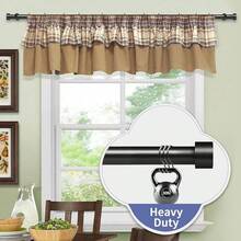 VASA NAMA Barras de Cortina para Ventanas de 36 a 88 Pulgadas, Barra de Cortina Negra Mate con Tapas Decorativas, Juego de Barras de Cortina con Soportes, Estirable y Facil de instalar (36-88") - 36-88" - Ver 3