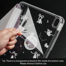 可爱平板电脑保护套，兼容 iPad 第 11 代 A16 2025、第 10 代 10.9 英寸、iPad Air 第 4 代、第 5 代 10.9 英寸、iPad Air 11 M3 2025、第 7 代、第 8 代、第 9 代 10.2 英寸，带笔槽，兔子蝴蝶结图案，适合女性使用。