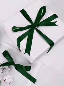 1/3/5 Rolls Of 4cm Wide Dark Green Satin Ribbon Bow Hair Accessories For Making Cake Baking Bundles Suitable For Balloon Decoration, Gift Ribbon Bundling, Christmas Window Decoration Ribbon, Background Props Decoration Ribbon