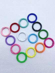 Yogodlns 10/20Pcs 33mm Colors Metal O Ring Spring Clasp Openable Round Carabiner Keychain Clips Hook Dog Chain DIY Jewelry Buckle Connector 33mm Colorful Macaron Alloy Replacement Rings For All Kinds Of Dolls Snap Hook Opening And Closing Metal Ring - Multicolor - View 4