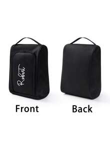 Personalized Name Travel Shoe Bag, Anti-Theft Basketball Football Shoe Bag, Portable Business Travel Shoe Bag, Shoe Bag Packaging, Dust-Proof Slipper Bag, Sports Shoe Bag, Outdoor Business Travel Waterproof Sports Shoe Bag, Breathable Mesh Football Shoe Bag For Men And Women, Practical Gift For Boyfriend/Girlfriend, Essential For Business Travel And Back To School - Black - View 8