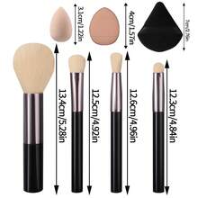 4pcs/8pcs Mini Makeup Brush Set - Powder Brush, Blush Brush, Concealer Brush, Eyeshadow Brush, Multi-Functional Brush Set + Flocked Powder Puff/Mini Makeup Sponge/Thumb Concealer Puff