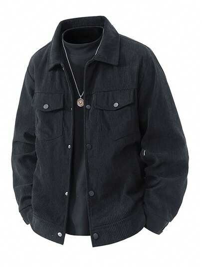 男士休闲运动夹克，灯芯绒风衣外套，复古多口袋工装夹克，春秋季