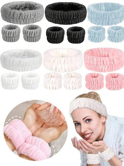3Pcs Spa Facial Headbands, 1 Face Wash Headband/2 Face Wash Wristbands, Makeup Headbands, Face Wash Headbands, Skin Care Headbands, Bows, Bubbles, Spa Headbands, Wristbands, Sets Of Hair Accessories For Women And Girls,Skincare Headband,Beauty,Skin Care Products,Spa,Self Care,Skin Care Tools,Face Care,Esthetician Supplies,Skin,Face Wash,Facial,Gifts,Travel,Gifts For Women,Hair Stuff,Stocking Stuffers