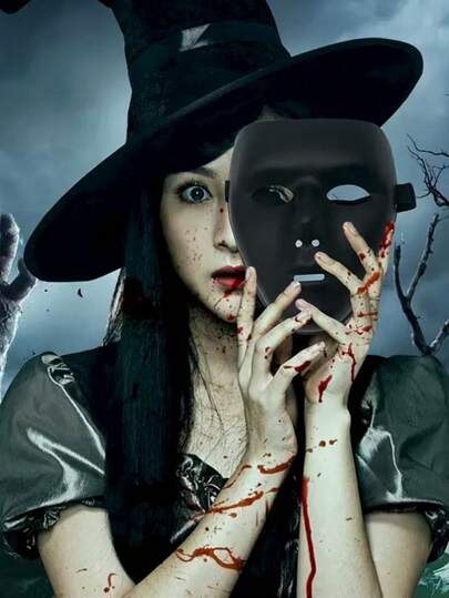 1 st dansmasker för män och kvinnor, vita och svarta masker för halvansikte till maskeradbalen, oumbärliga Halloween-festmasker, rekvisita och tillbehör, mystiska gotiska maskeradfestdekorationer, justerbara och bekväma pannband