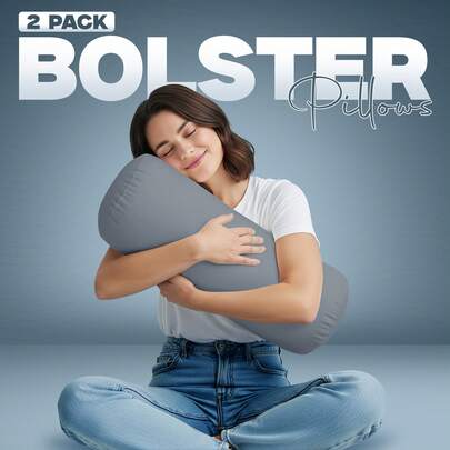  Utopia Bedding Pillow Roll Set Of 2 [EXPRESS DELIVERY] – Hollowfibre Bolster Cushion 15 X 40 Cm (6 X 16 Inch) – Versatile Decorative Support Pillow For Bed, Neck, Back, Legs, Hips, Maternity & Yoga – Soft, Durable & Multi-Purpose Cylindrical Cushion