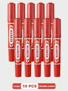 10 PIEZAS de rotuladores profesionales de doble punta de secado rápido a base de aceite, punta fina y biselada, de doble extremo, a base de aceite, resistentes al agua, resistentes a la decoloración, de bajo olor, sin traspaso