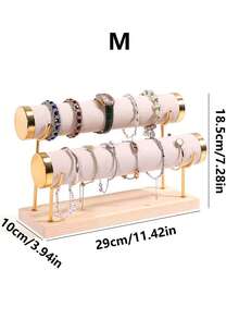 1 Piece Set Of White/Black/Beige/Pink/Green Solid Wood Velvet Gold Jewelry Rack Bracelet Display Rack Bracelet Display Rack Jewelry Display Rack
