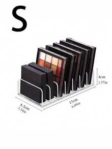 1pc Eyeshadow Palette Makeup Storage Box, Transparent Cosmetic Organizer, Suitable For Vanity, Bathroom Countertop, Cabinet, 7 Compartments