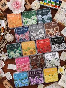 16 Colors Available. Neutral Ink Pad. Retro Journal Pad. Beautifully Boxed, Stackable For Easy Storage. Evenly Applies Ink To A Variety Of Materials. Student Stationery, The Perfect Gift For Journal Lovers! Evenly Applies Ink To A Variety Of Materials. - Multicolor - View 8