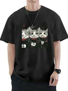 Men T-Shirts - 黑色 - 查看 2