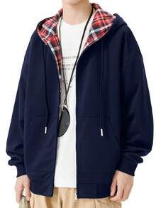 Men Sweatshirts - Navy Blue - View 2