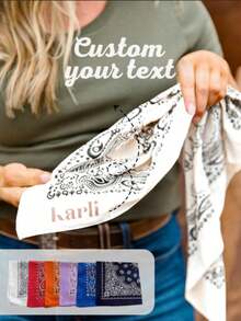 Custom Neck Scarf, Custom Handkerchief, Personalized Belt Accessory, Fashion Bag Decoration, Stylish Hair Wrap, Bridesmaid Party Favor, Wedding Gift Keepsake, Unique Fashion Accessory