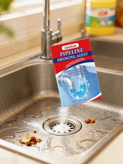 2 pièces Poudre déboucheur, Éliminateur d'odeurs pour évier de cuisine et de salle de bain, Dissolvant de bouchon de drain domestique