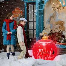 Inflatable Christmas Ball 60CM Large Outdoor Christmas Inflatable Ball Giant Blow Up Ball Decorations Reusable Santa Snowman Inflatables Ball Decorations For Xmas Yard Garden Decor - Multicolor - View 7