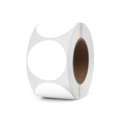 2 英寸圆形热敏贴纸标签自粘式圆形直接热敏标签多用途打印机贴纸适用于 DIY 徽标设计、二维码、姓名标签（全息/透明/白色）