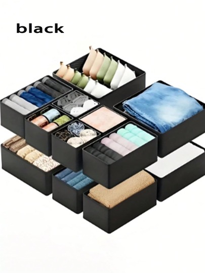 1/3/6/9/12 Pcs Simple Style Foldable Cloth Storage Box Closet Dresser Drawer Divider Organizer Basket Bins For Underwear Bras