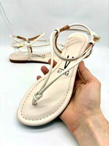 Vizzano Women's Flat Sandal Sophisticated Design Unparalleled Comfort Elegant Finish Modern Look Versatile - Blanco - Ver 3